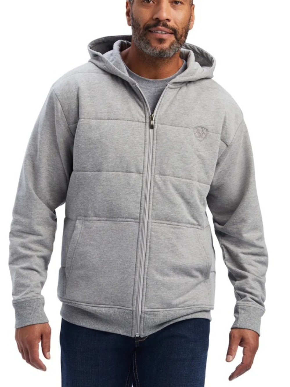 Ariat Men's Light Grey Quilted Hooded Puffer Jacket